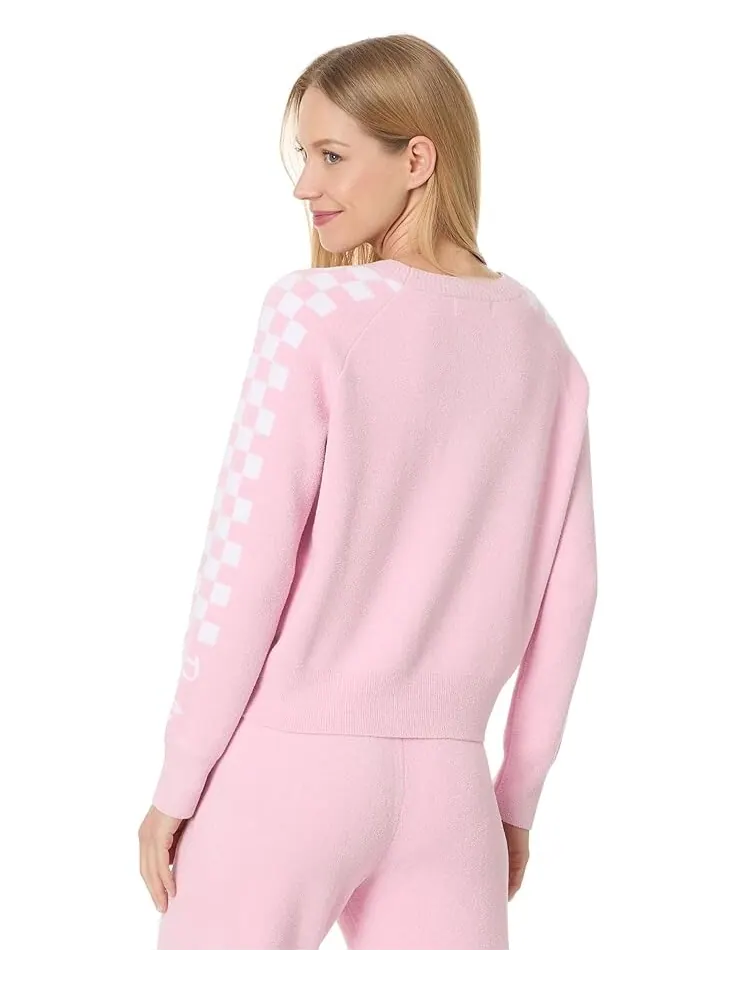 Свитер Barefoot Dreams CozyChic Ultra Lite Checkered Barbie Pullover — изображение 2 из 4, розовый
