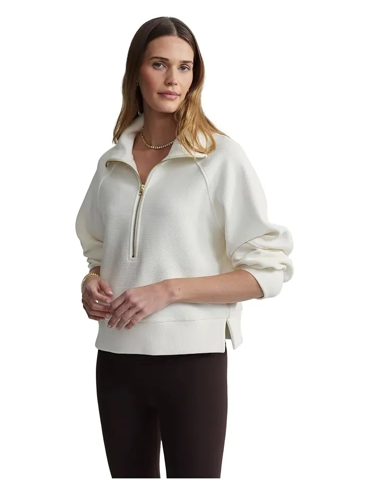Свитер Varley Milano Half Zip Sweat — изображение 1 из 4, слоновая кость