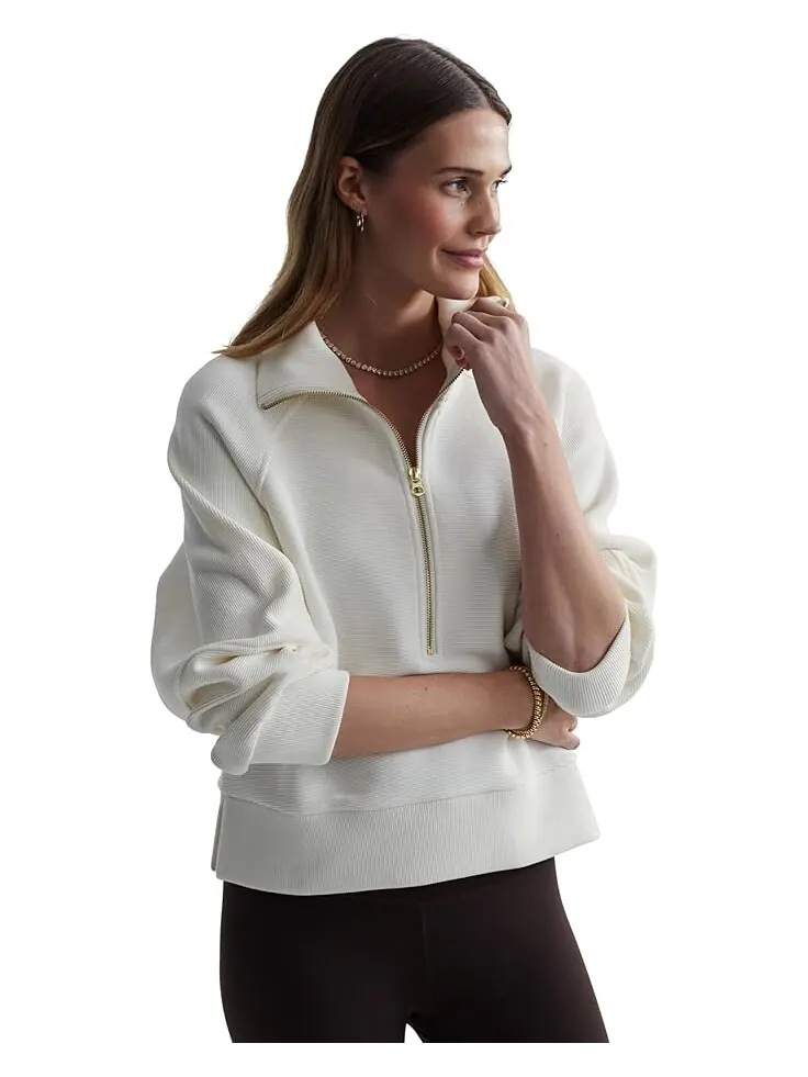 Свитер Varley Milano Half Zip Sweat — изображение 3 из 4, слоновая кость