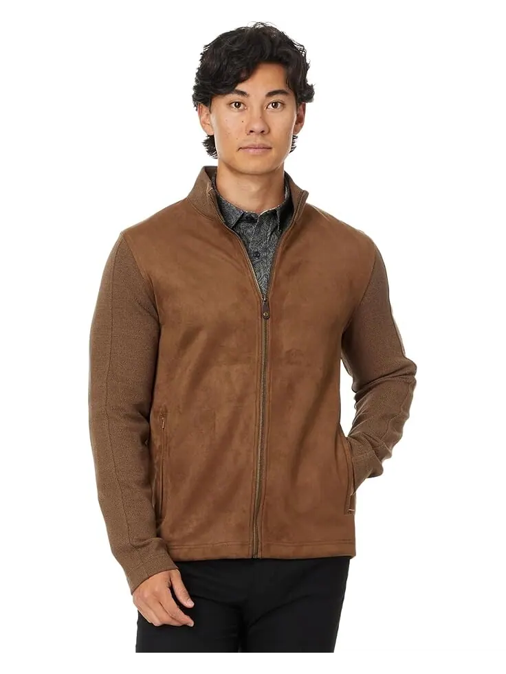 Свитер Johnston & Murphy Suede Full Zip — изображение 1 из 4, камель