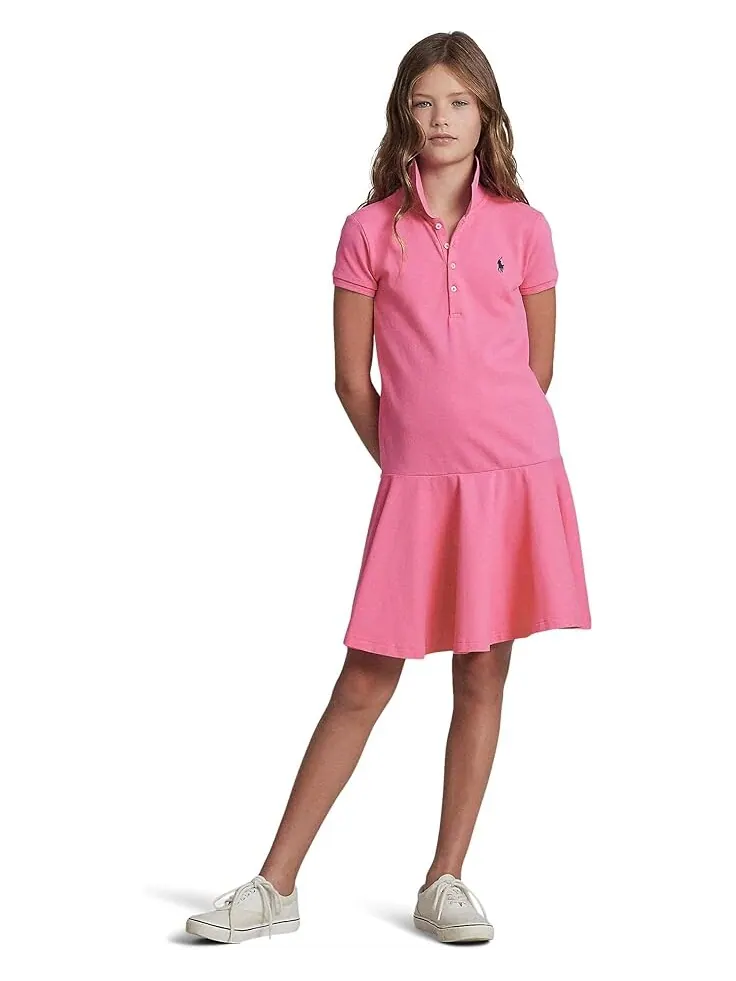 Платье Polo Ralph Lauren Kids Short-Sleeve Polo Dress — изображение 3 из 3, розовый