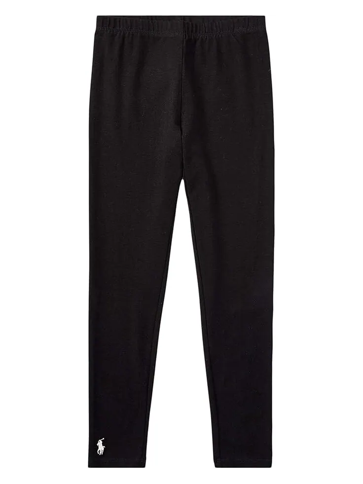Брюки Polo Ralph Lauren Kids Stretch Cotton Legging — изображение 1 из 2, черный