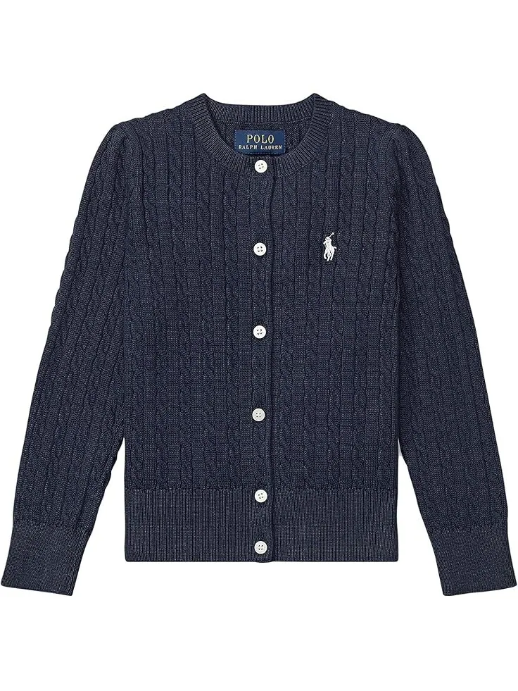 Свитер Polo Ralph Lauren Kids Cable Knit Cotton Cardigan — изображение 1 из 3, темно-синий