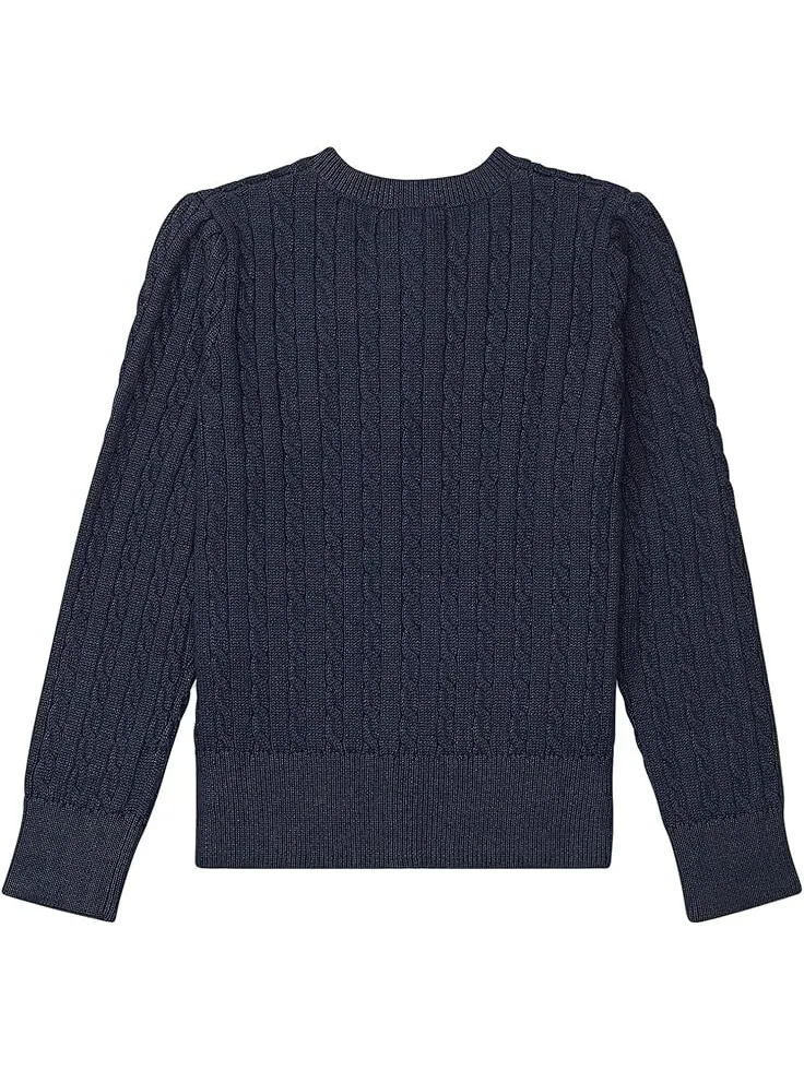 Свитер Polo Ralph Lauren Kids Cable Knit Cotton Cardigan — изображение 2 из 3, темно-синий