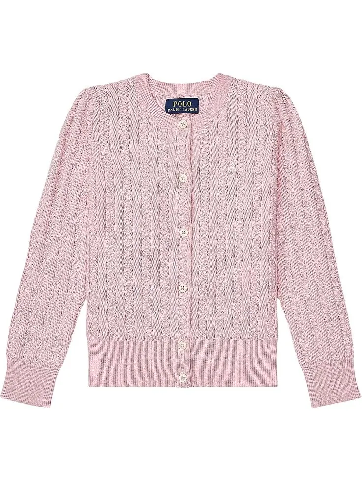 Свитер Polo Ralph Lauren Kids Cable Knit Cotton Cardigan — изображение 1 из 2, розовый