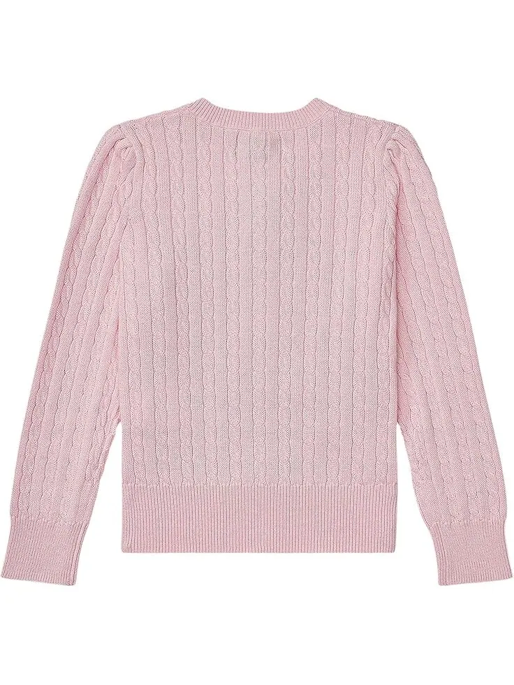 Свитер Polo Ralph Lauren Kids Cable Knit Cotton Cardigan — изображение 2 из 2, розовый