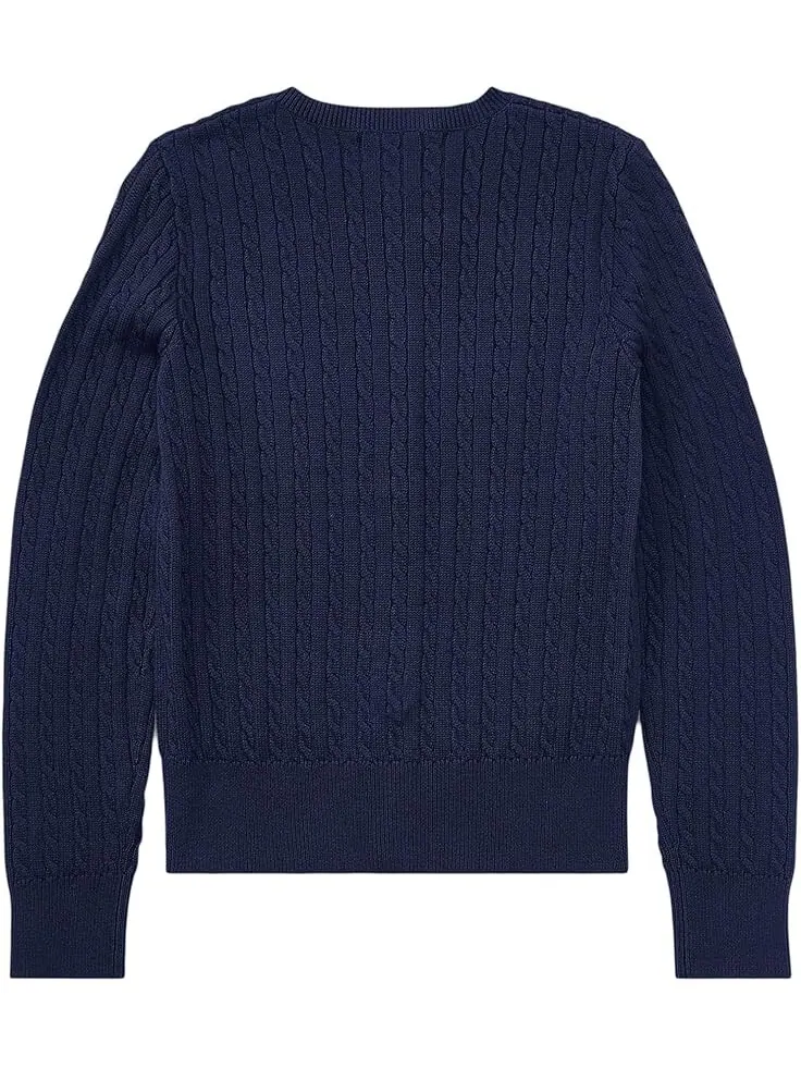 Свитер Polo Ralph Lauren Kids Cable Knit Cotton Cardigan — изображение 2 из 2, темно-синий/розовый