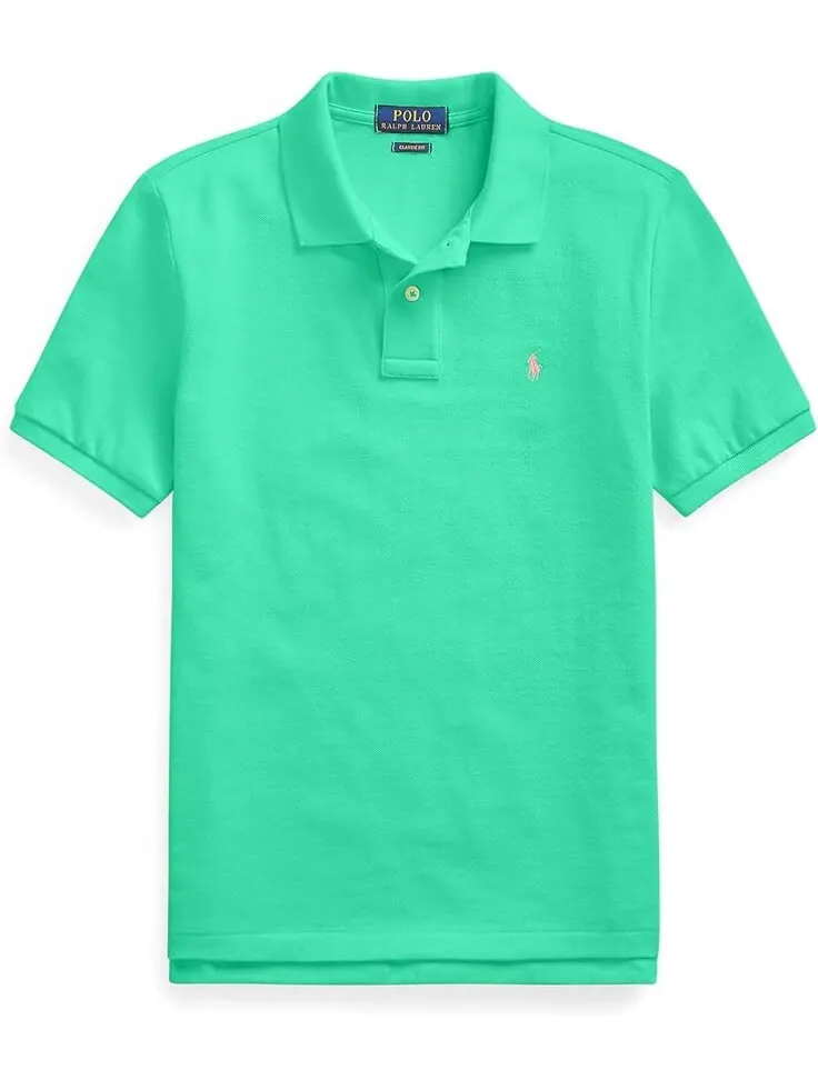 Поло Polo Ralph Lauren Kids Cotton Mesh Polo Shirt — изображение 1 из 2, зеленый