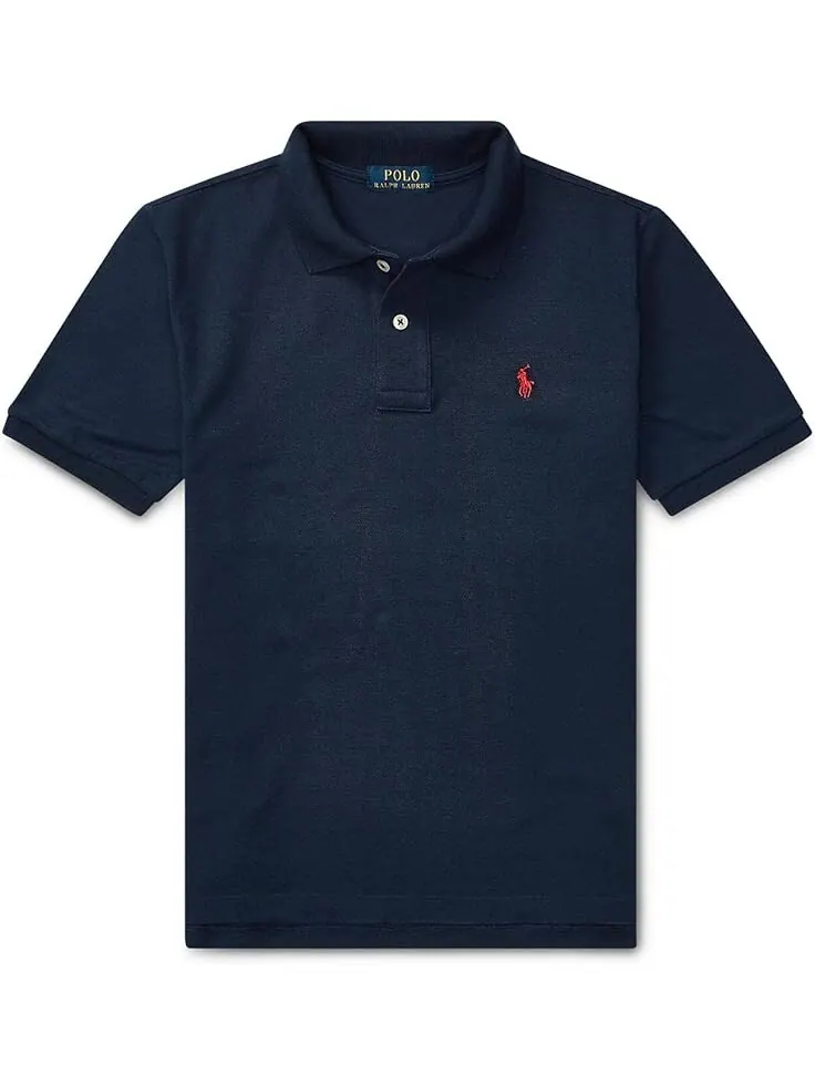 Поло Polo Ralph Lauren Kids Cotton Mesh Polo Shirt — изображение 1 из 2, темно-синий