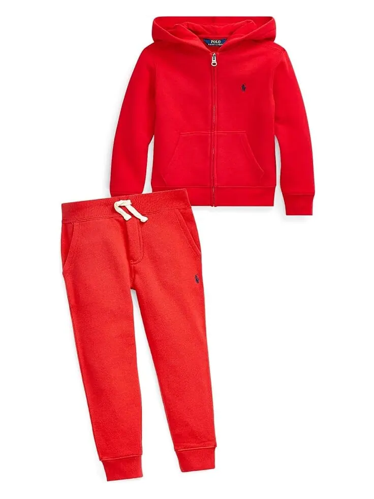 Брюки Polo Ralph Lauren Kids Cotton Blend Fleece Joggers — изображение 4 из 4, красный