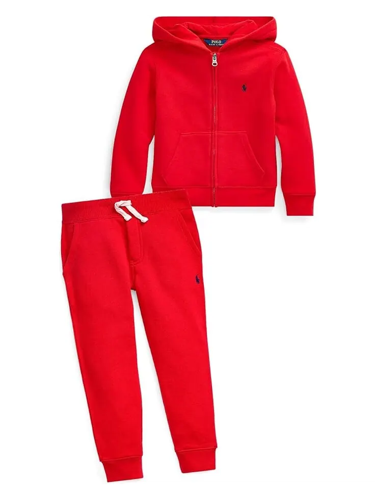 Брюки Polo Ralph Lauren Kids Cotton Blend Fleece Joggers — изображение 3 из 3, красный