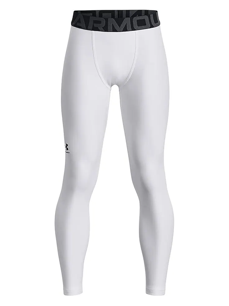 Брюки Under Armour Kids HeatGear Armour Leggings — изображение 1 из 2, белый/черный