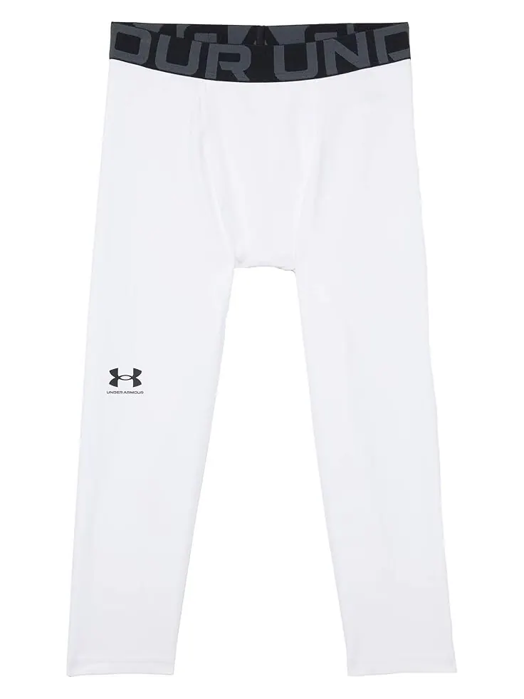 Брюки Under Armour Kids HeatGear Armour 3/4 Leggings — изображение 1 из 1, белый/черный