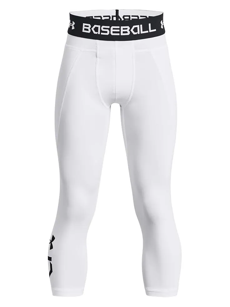 Шорты Under Armour Kids Utility Slider 3/4 Slider Baseball Shorts — изображение 1 из 2, белый/черный