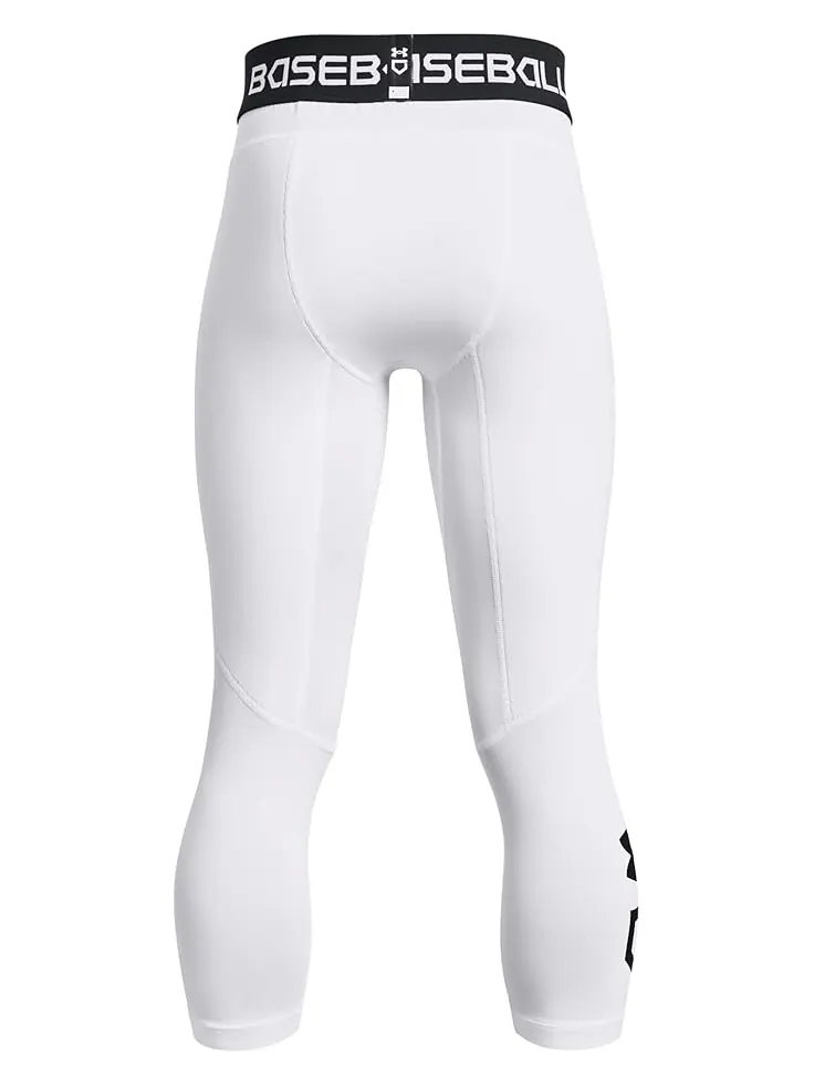 Шорты Under Armour Kids Utility Slider 3/4 Slider Baseball Shorts — изображение 2 из 2, белый/черный