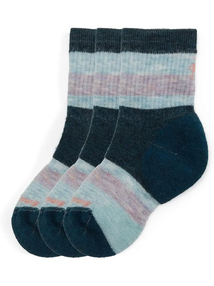 Носки Smartwool Kids Hike Full Cushion Striped Crew Socks 3-Pack — изображение 1 из 1, синий