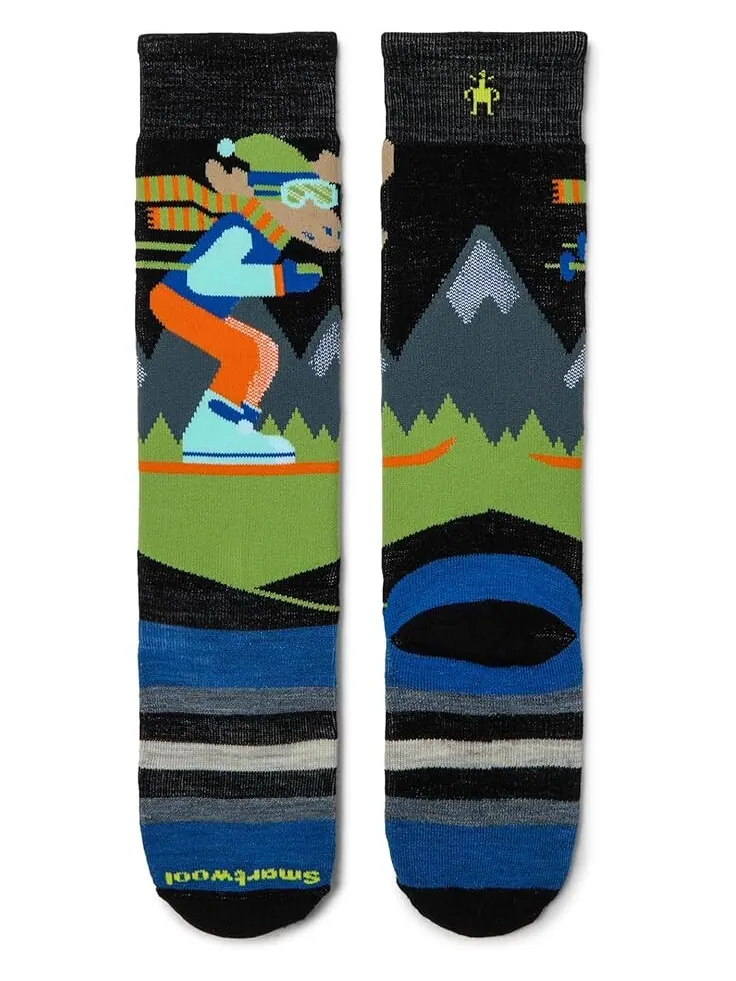 Носки Smartwool Kids Wintersport Full Mountain Moose Pattern OTC Socks — изображение 2 из 2, черный