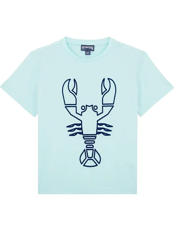 Толстовка Vilebrequin Kids Thomy Lobster Flocked T-Shirt — изображение 1 из 2, талассойский