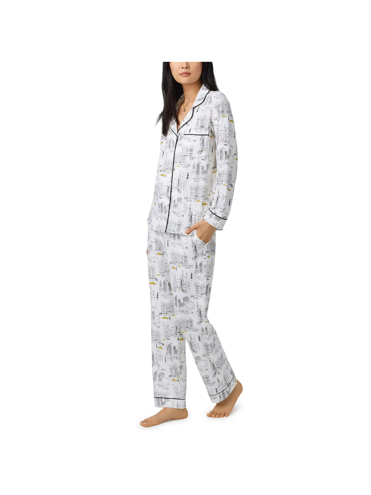 Пижама Bedhead PJs Organic Cotton Jersey Long — черный