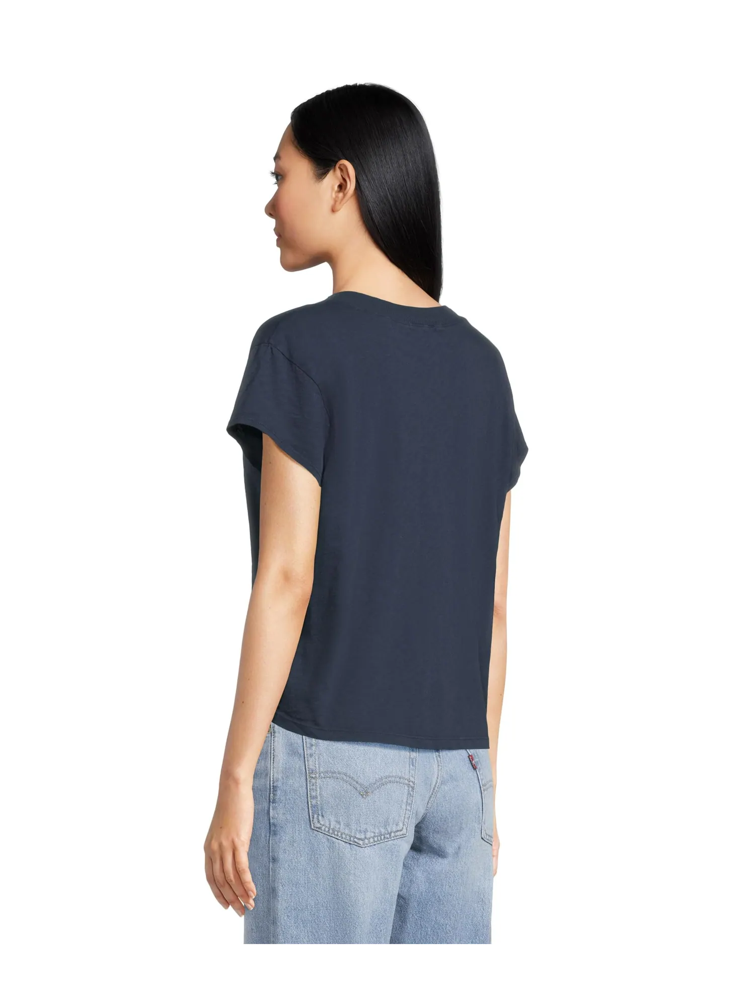 Футболка Michael Stars Harlan Cropped V-neck Tee — изображение 3 из 5, ночной
