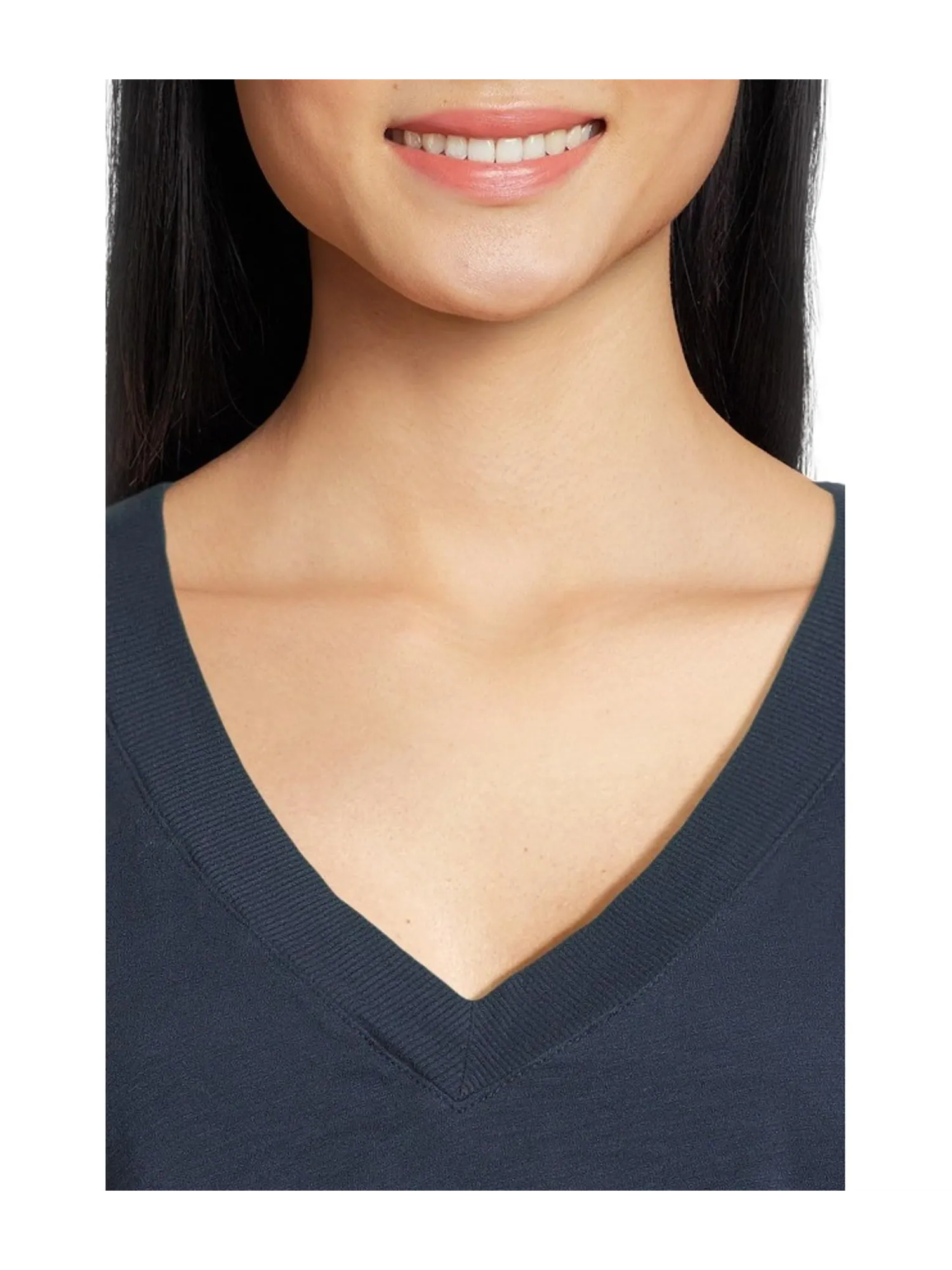 Футболка Michael Stars Harlan Cropped V-neck Tee — изображение 4 из 5, ночной