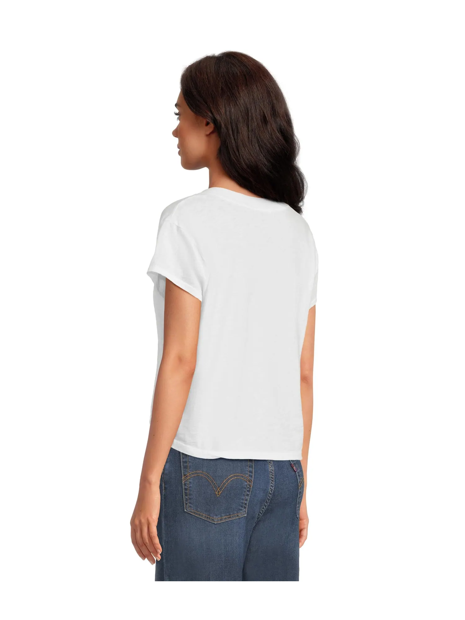 Футболка Michael Stars Harlan Cropped V-neck Tee — изображение 3 из 5, белый