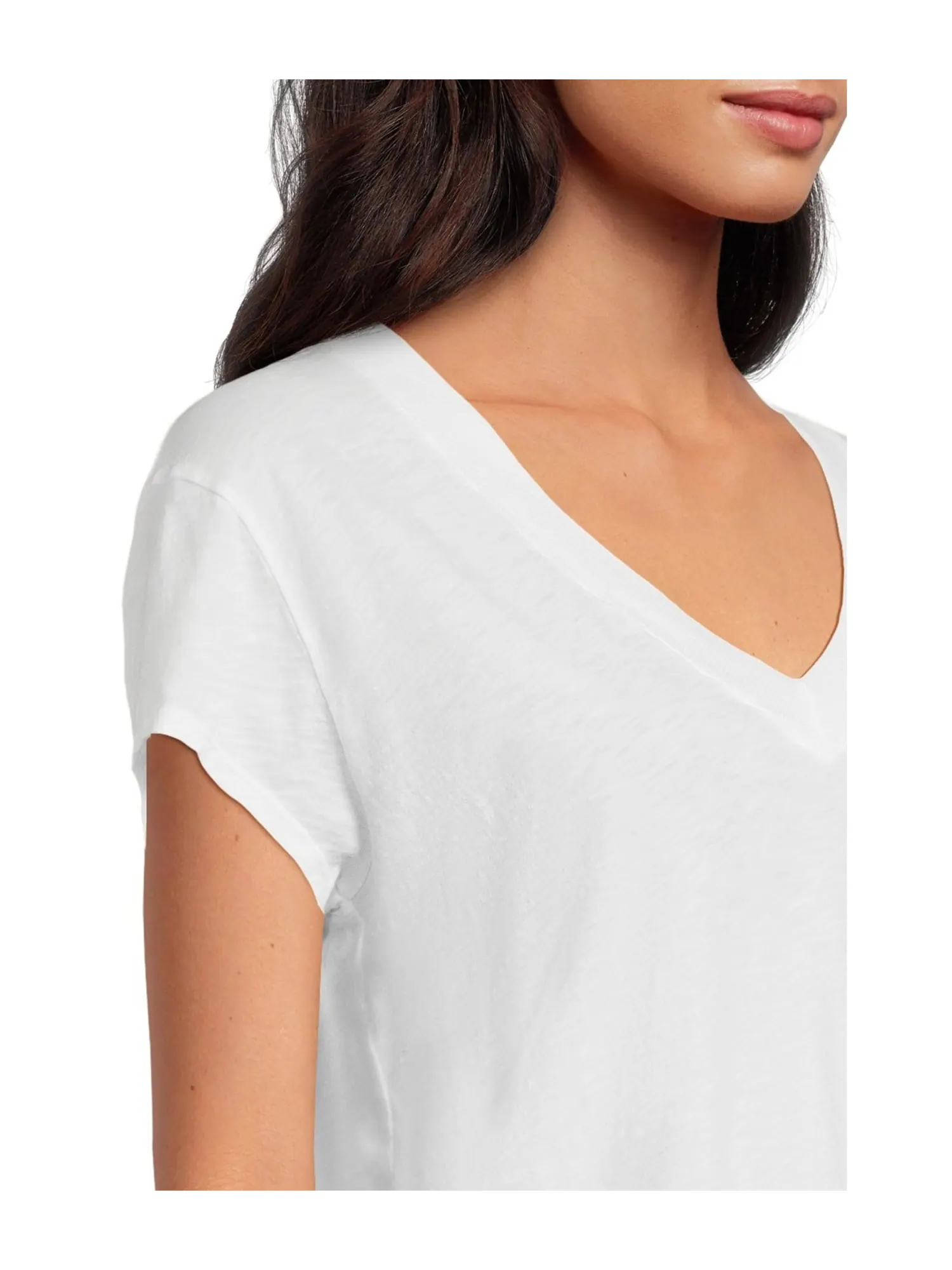 Футболка Michael Stars Harlan Cropped V-neck Tee — изображение 4 из 5, белый
