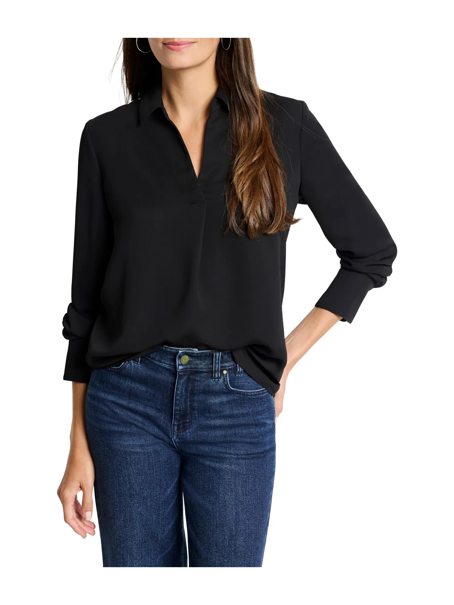 Рубашка NIC+ZOE Easy Popover Shirt — изображение 1 из 3, черный