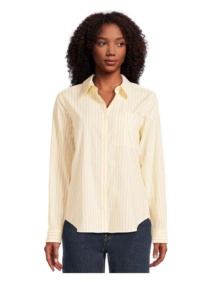 Женская рубашка L.L.Bean Essential Cotton Poplin с длинным рукавом — изображение 1 из 5, золотистый