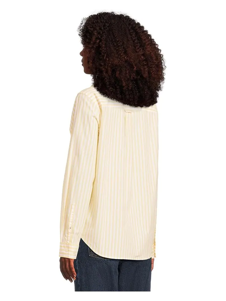 Женская рубашка L.L.Bean Essential Cotton Poplin с длинным рукавом — изображение 3 из 5, золотистый
