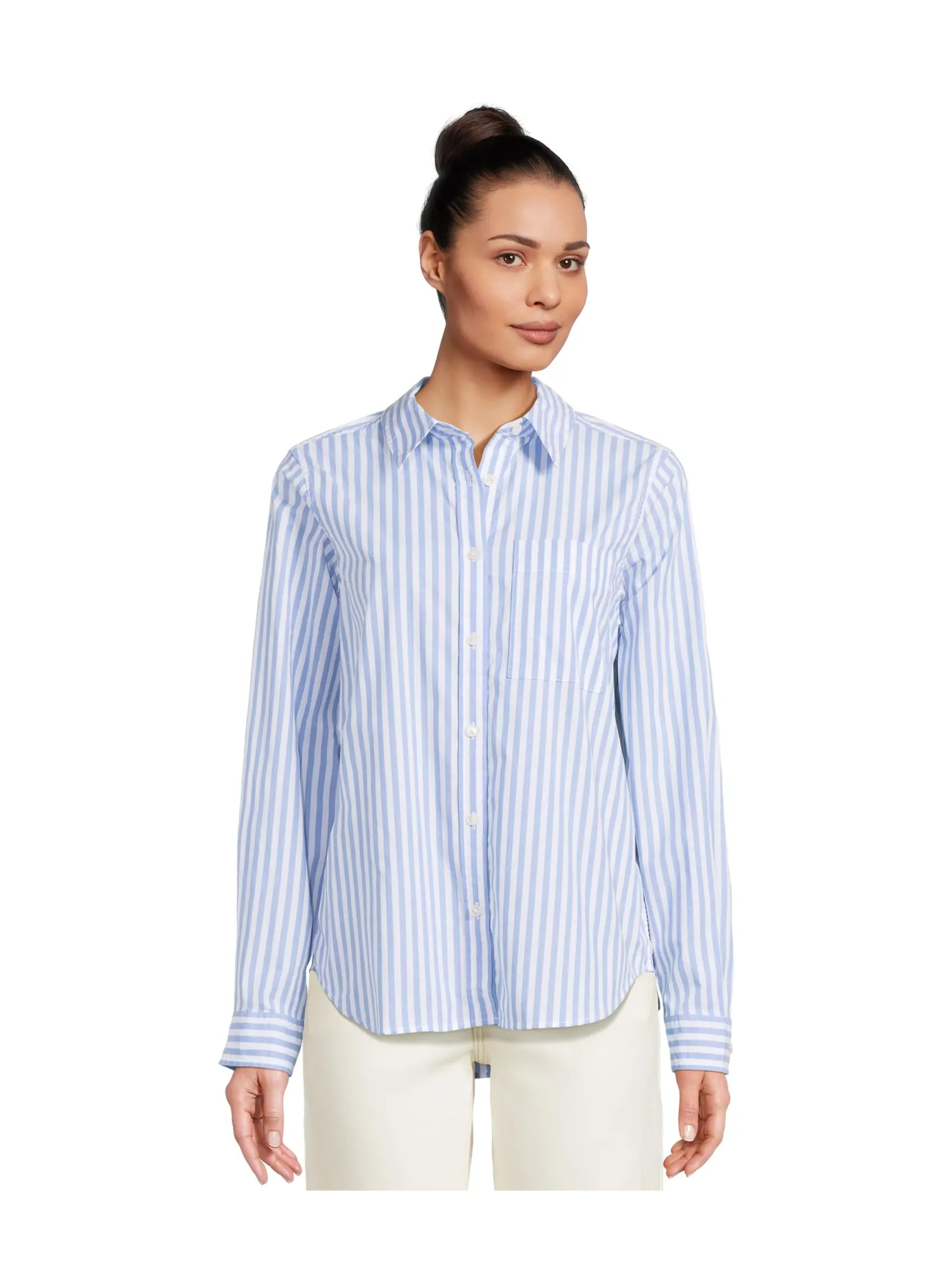 Рубашка L.L.Bean Essential Cotton Poplin Shirt Long-Sleeve — изображение 1 из 5, синий