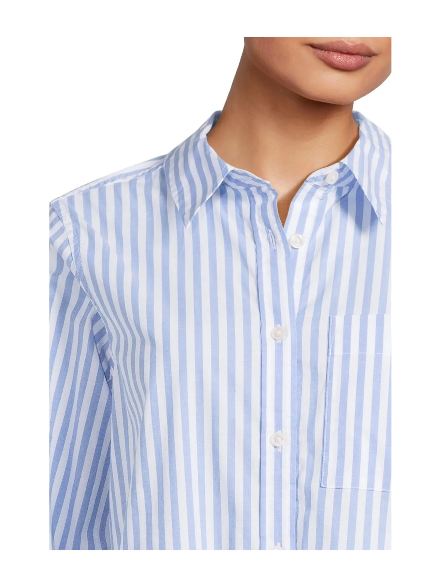 Рубашка L.L.Bean Essential Cotton Poplin Shirt Long-Sleeve — изображение 4 из 5, синий