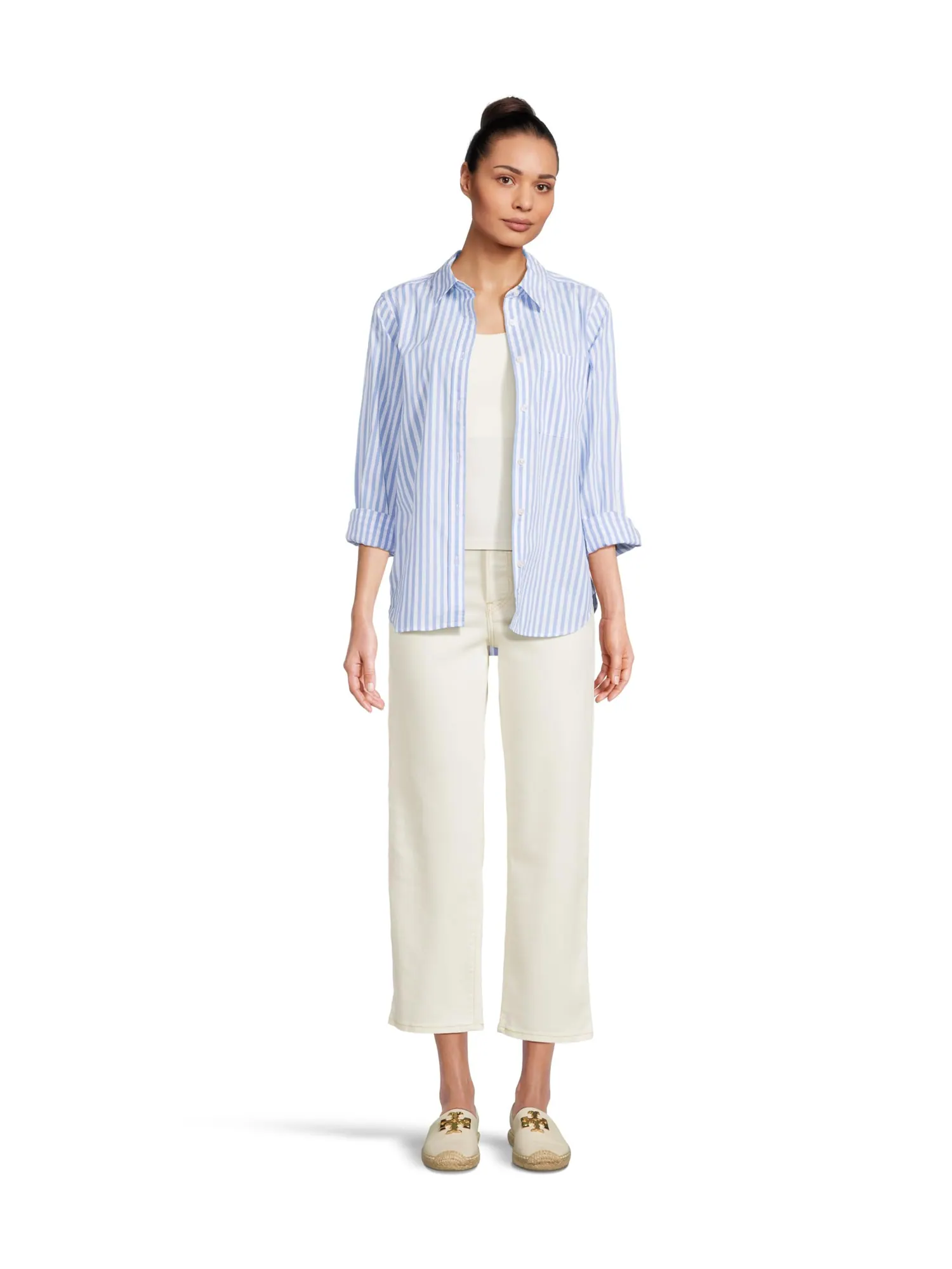 Рубашка L.L.Bean Essential Cotton Poplin Shirt Long-Sleeve — изображение 5 из 5, синий