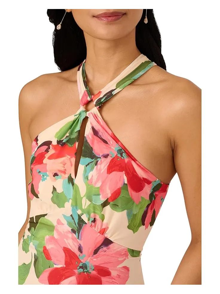 Платье Adrianna Papell Halter Flounce Midi Dress — изображение 3 из 3, мульти