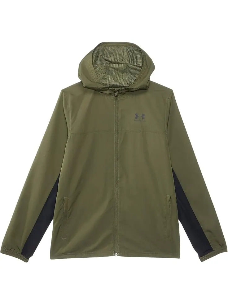 Куртка Under Armour Kids Rival Woven Jacket — изображение 1 из 1, зеленый/черный/черный