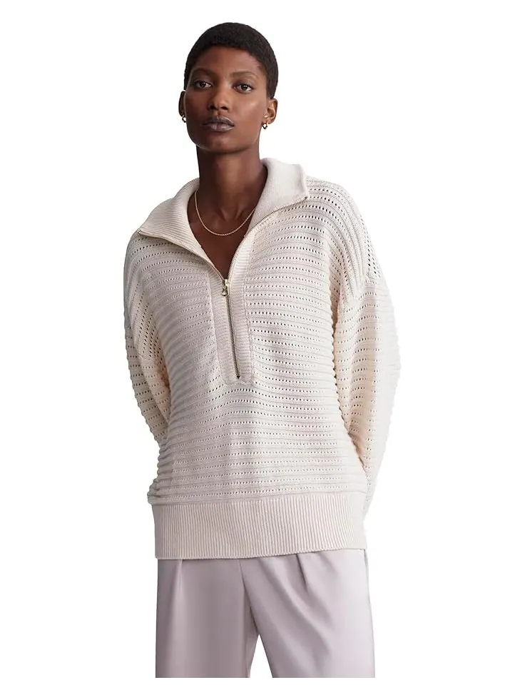 Свитер Varley Tara Pointelle 1/2 Zip — изображение 1 из 4, серый