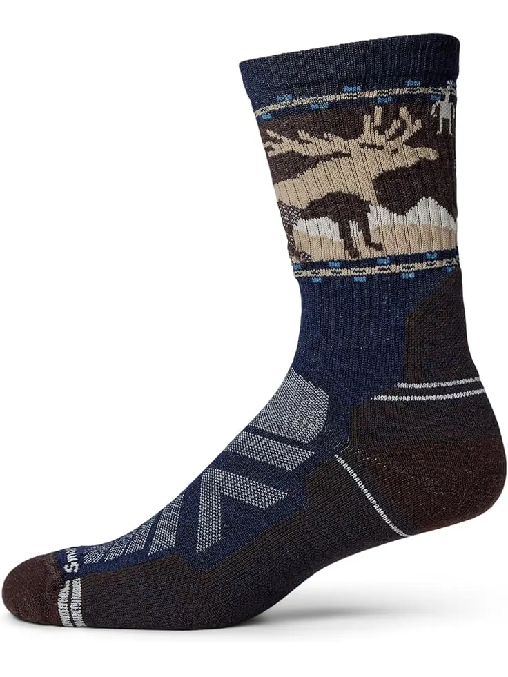 Носки Smartwool Hike Light Cushion Mountain Moose Crew Socks — изображение 1 из 1, глубокий темно-синий