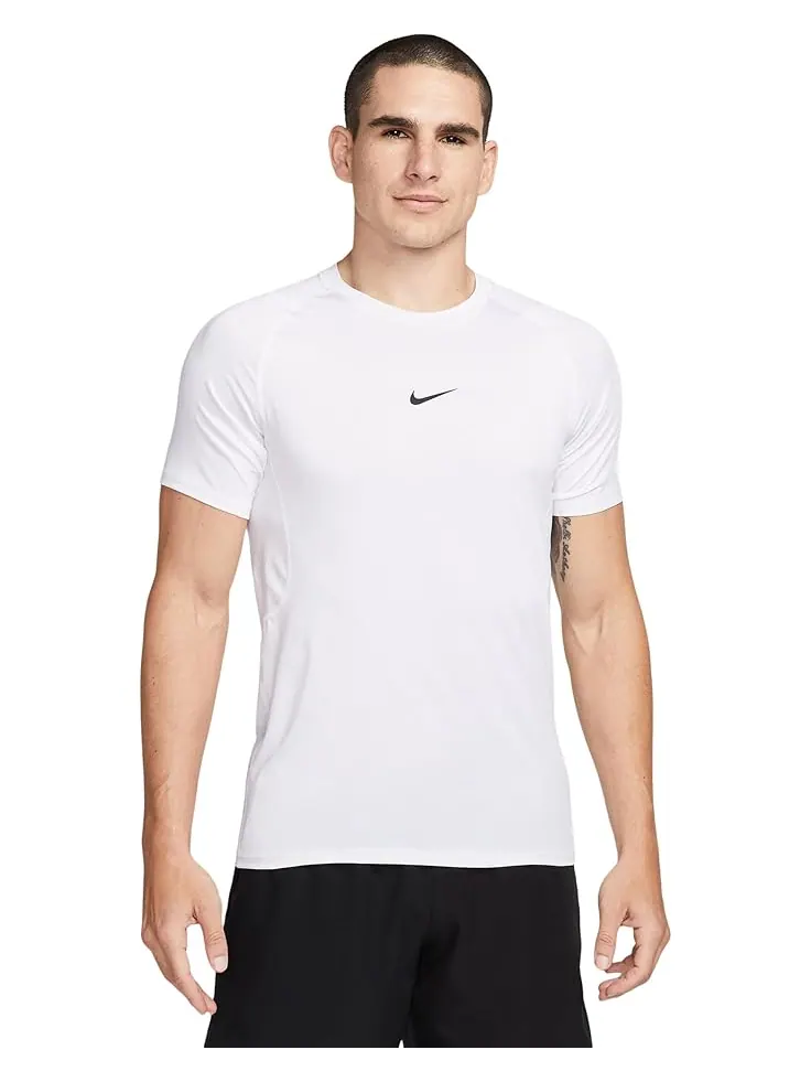 Топ Nike Pro Dri-FIT Slim Short Sleeve Top — изображение 1 из 4, белый/черный