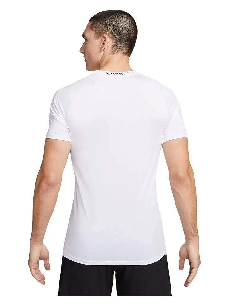 Топ Nike Pro Dri-FIT Slim Short Sleeve Top — изображение 2 из 4, белый/черный