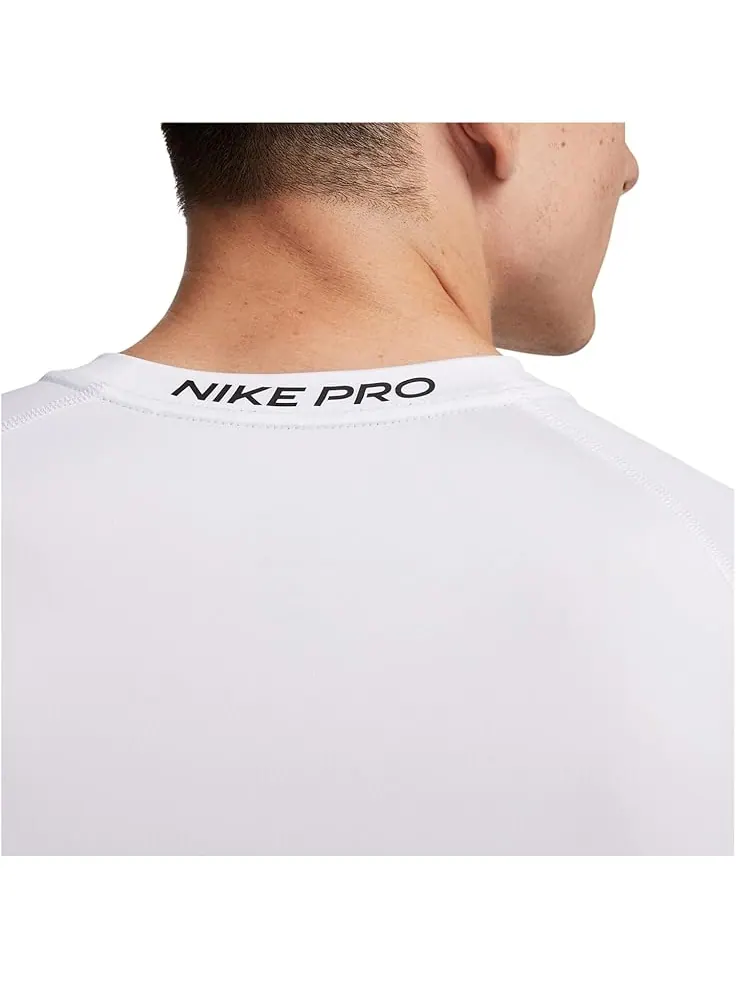 Топ Nike Pro Dri-FIT Slim Short Sleeve Top — изображение 4 из 4, белый/черный