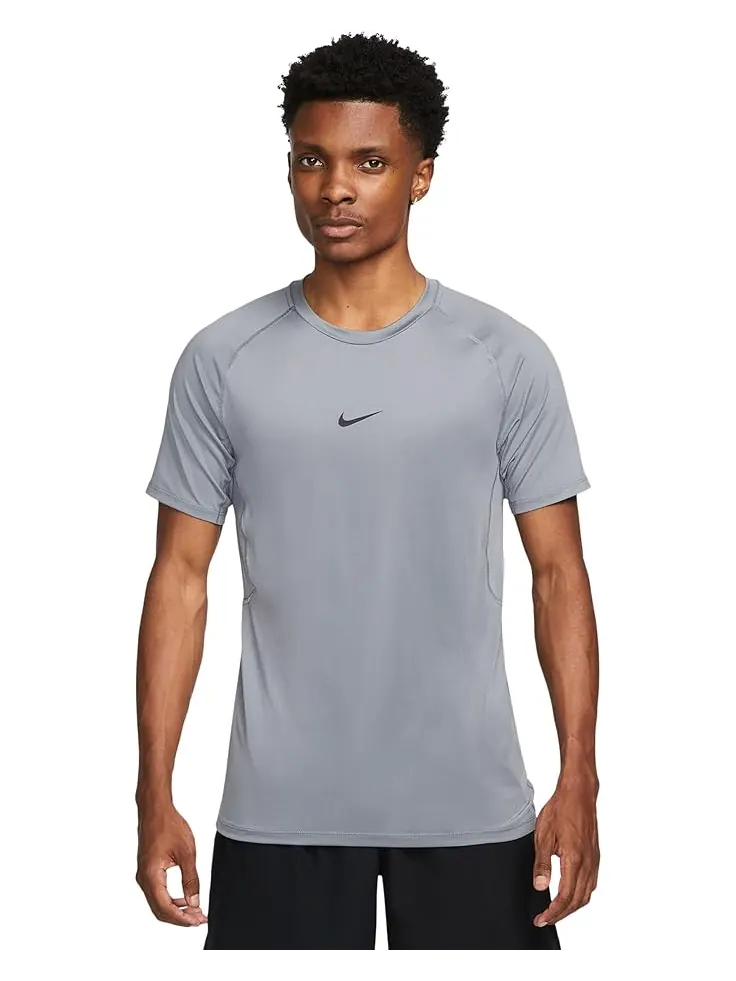 Топ Nike Pro Dri-FIT Slim Short Sleeve Top — изображение 1 из 4, серый/черный