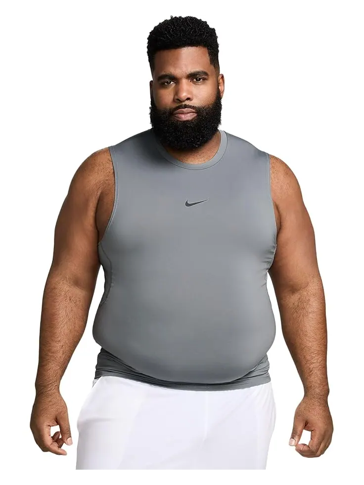 Топ Nike Pro Dri-FIT Slim Sleeveless Top — изображение 1 из 4, серый/черный