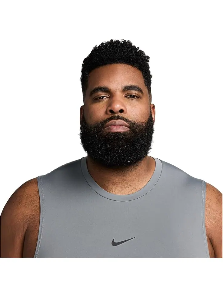 Топ Nike Pro Dri-FIT Slim Sleeveless Top — изображение 3 из 4, серый/черный