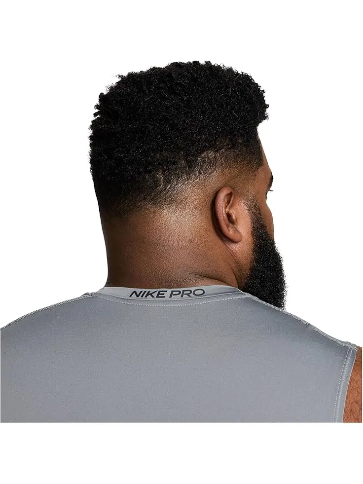 Топ Nike Pro Dri-FIT Slim Sleeveless Top — изображение 4 из 4, серый/черный