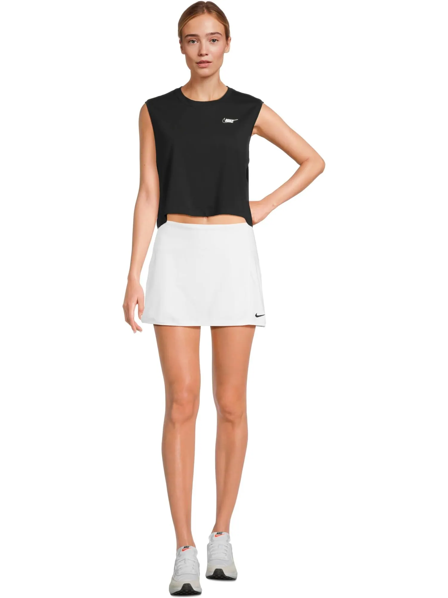 Юбка Nike Dri-FIT Straight Tennis Skirt — изображение 5 из 5, белый/черный