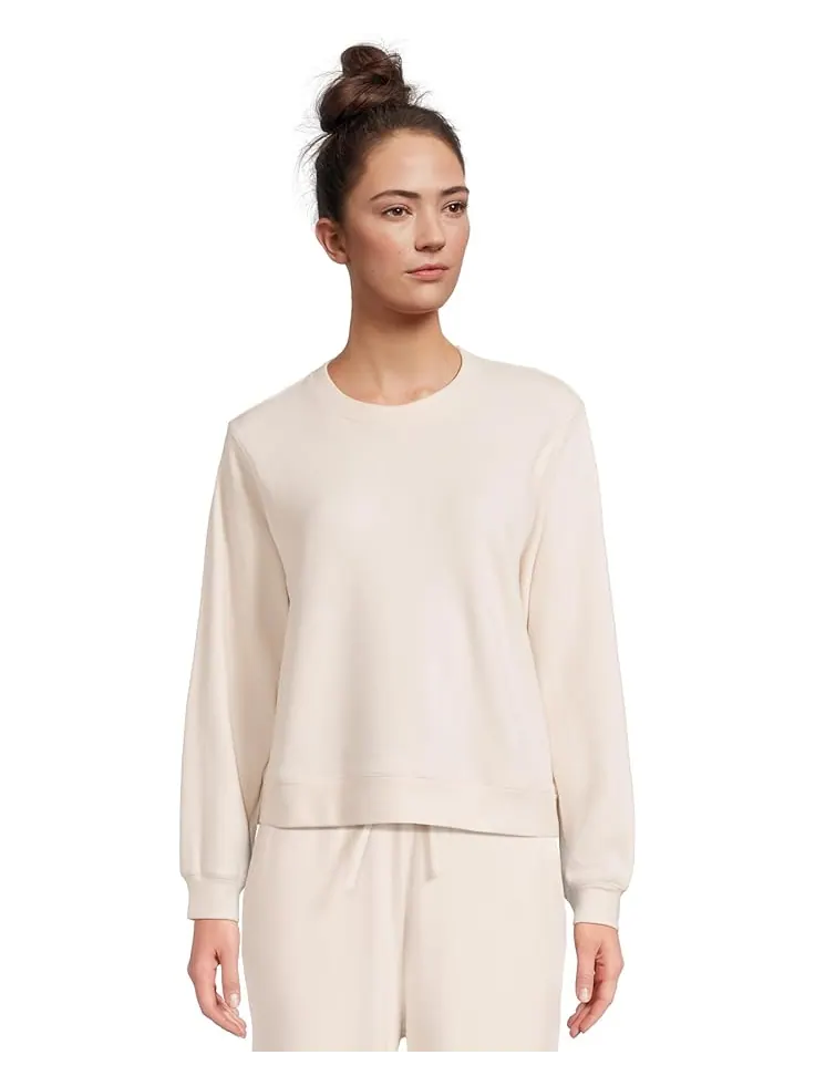Свитер Barefoot Dreams Malibu Collection Brushed Fleece Pullover — изображение 1 из 5, песочный
