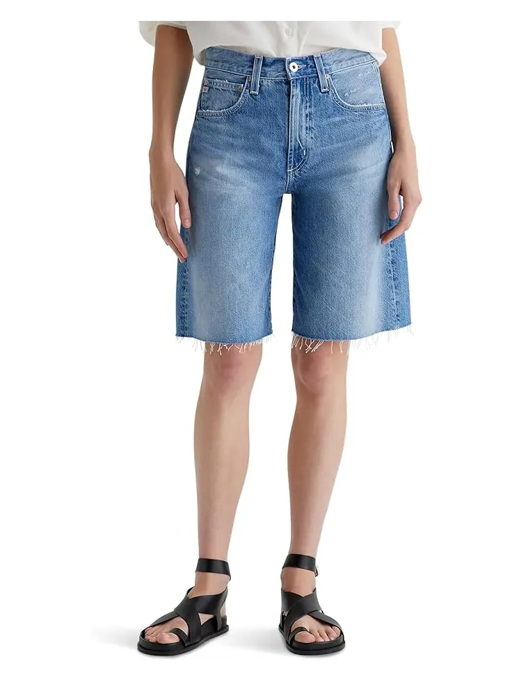 Шорты AG Jeans Hattie High Rise Barrel Shorts, цвет 17 Years Divergent — изображение 1 из 6