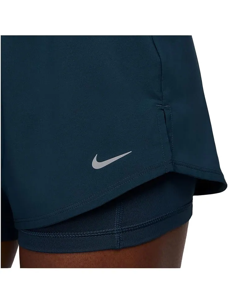 Шорты Nike One Dri-FIT High-Rise 3" 2-in-1 Shorts — изображение 3 из 3, темно-синий/серебристый