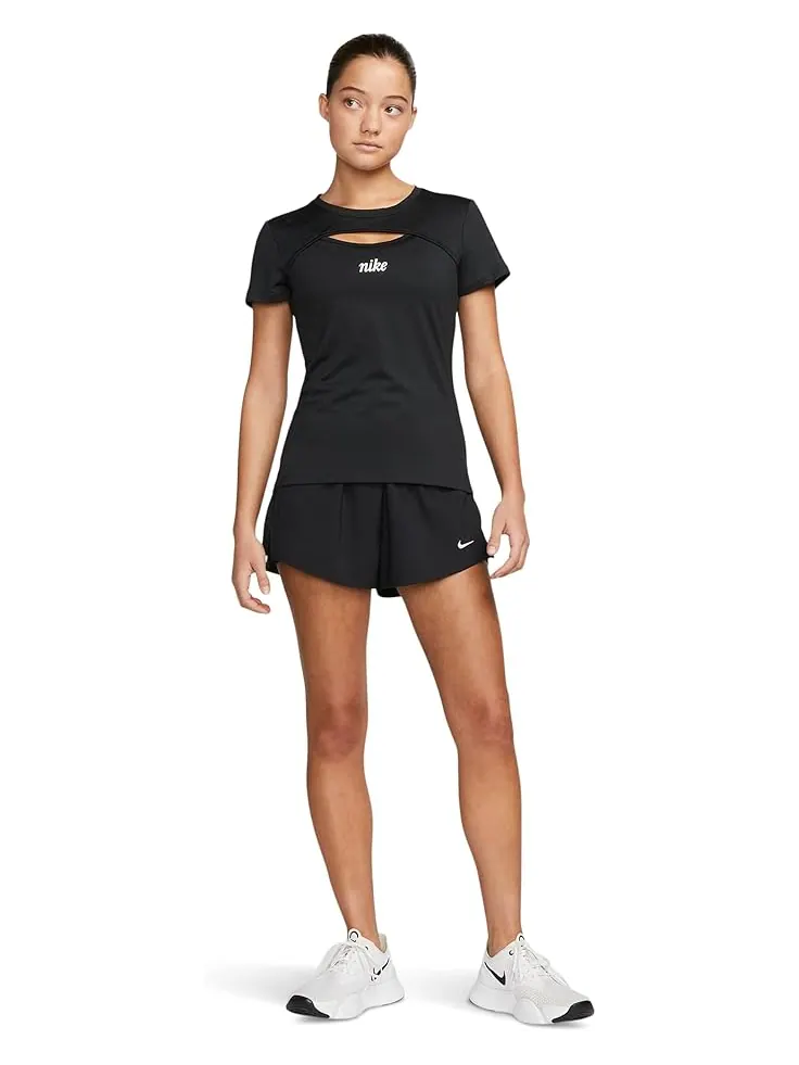 Женские шорты Nike Dri-Fit High-Waisted 3" 2-in-1 — изображение 4 из 4, черный/серебристый