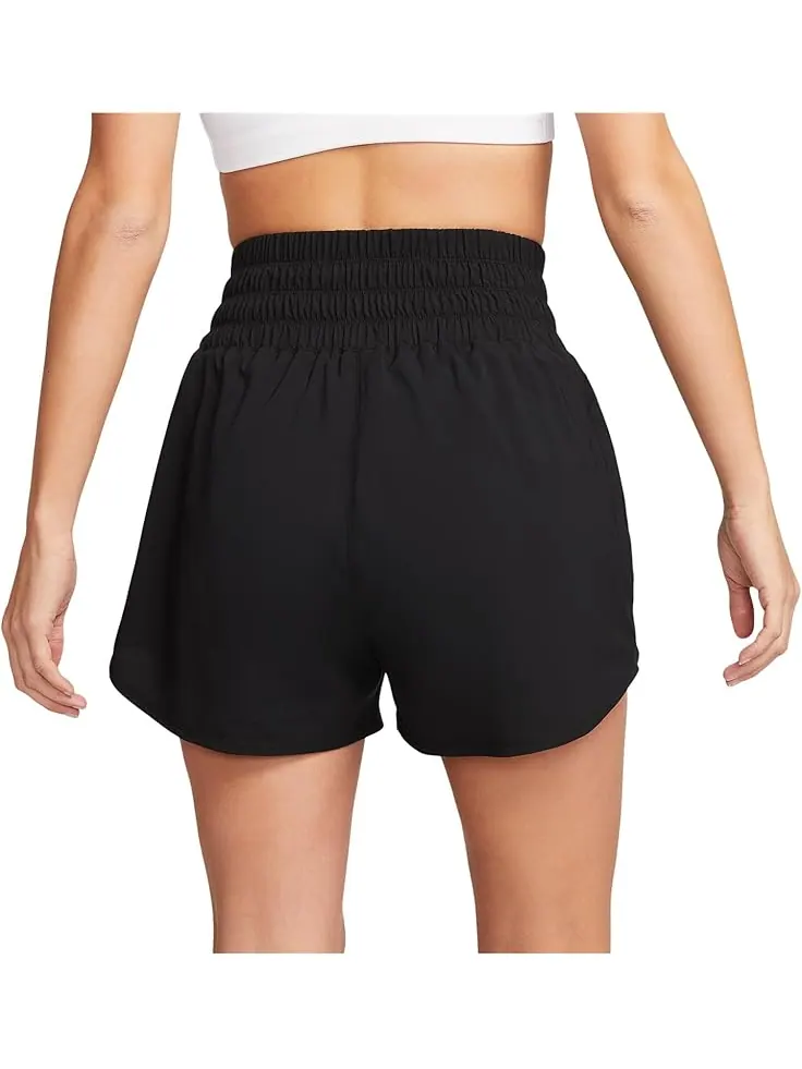 Шорты Nike One Dri-FIT Ultra High-Rise 3" Brief-lined Shorts — изображение 2 из 3, черный/серебристый